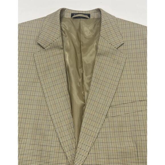 Bert Pulitzer Silk Wool Jacket Beige Multicolor Houndstooth Blazer Men’s Sz 46L - Picture 3 of 14